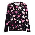 thumbnail image 4 of Ltctricy Plus Size Valentine's Day Tops for Women Cute Heart Printed Long Sleeve Shirts Comfy Spring Fashion Clothes, 4 of 5