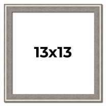 13x13 Frame Grey Real Wood Picture Frame Width 1.25 inches | Interior Frame Depth 0.5 inches | Hans