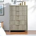 thumbnail image 7 of OAKHAM 5 Drawer Dresser, Fluted Vertical Chest of Drawers for Bedroom Living Room, Gray Oak, 7 of 7