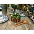 thumbnail image 3 of Acacia Wood Salad Bowl Set - 10 Inch Serving Bowl with Servers - Natural Wood Grain Design, 3 of 4