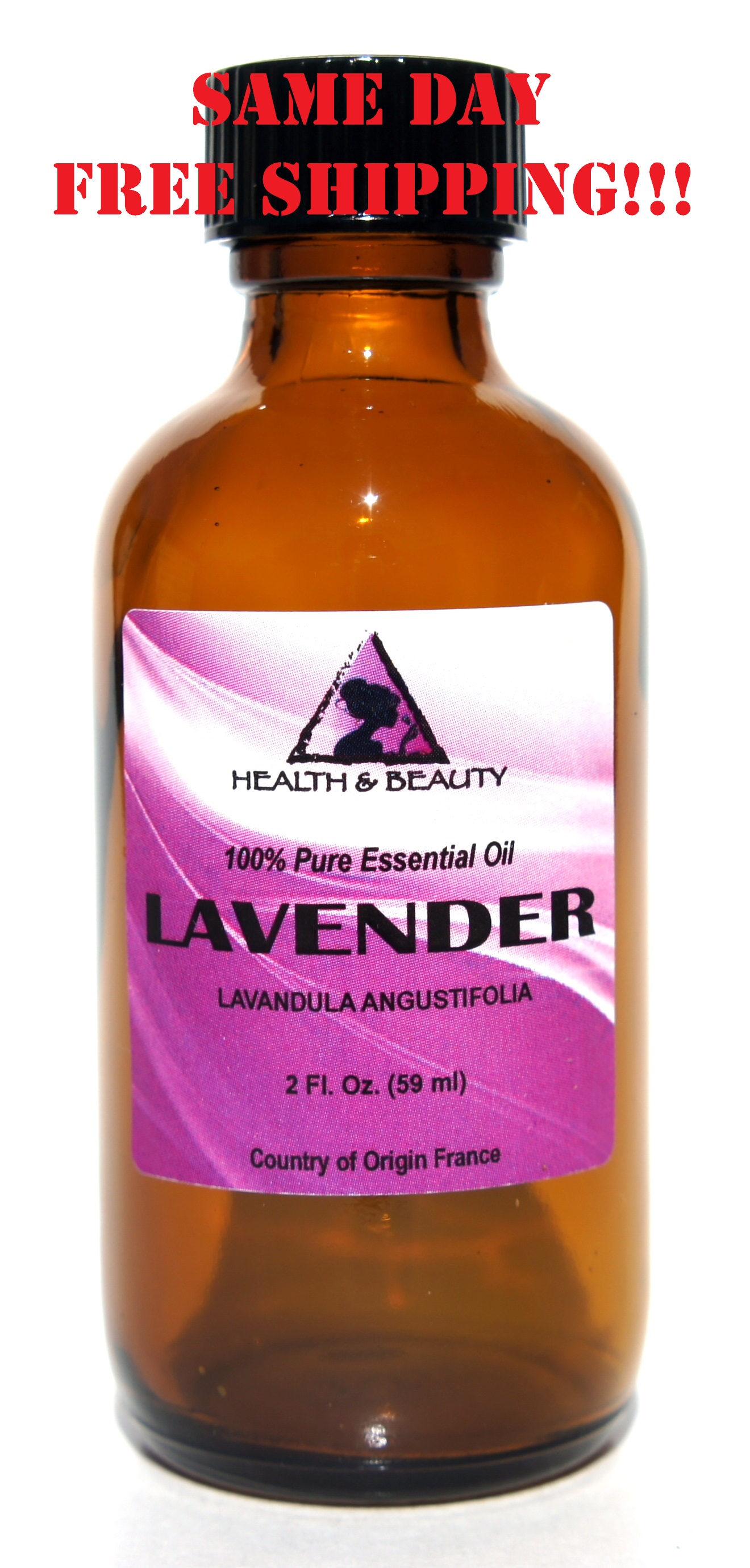 LAVENDER ESSENTIAL OIL AROMATHERAPY 100% PURE NATURAL GLASS BOTTLE 2.0 OZ, 59 ml