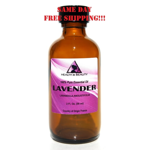 LAVENDER ESSENTIAL OIL AROMATHERAPY 100% PURE NATURAL GLASS BOTTLE 2.0 OZ, 59 ml