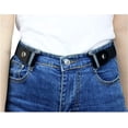 thumbnail image 3 of Cinturón elástico sin hebilla para mujeres/hombres – Paquete de 2 negro + blanco, cinturón elástico invisible para pantalones vaqueros vestidos JM, 3 of 5