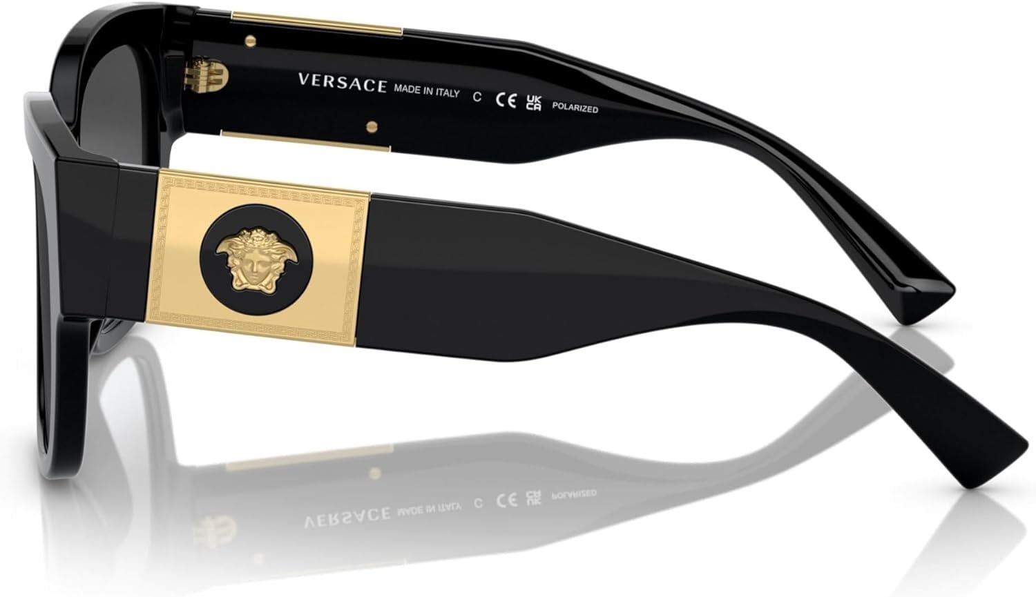 Versace VE 4437U Plastic Womens Square Polarized Sunglasses Black 54mm Adult