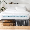 thumbnail image 3 of Bare Home Adjustable Wrap Around Bed Skirt - 15 Inch Drop - Easy Fit - Ruffle Pleats - Queen, Gray, 3 of 10