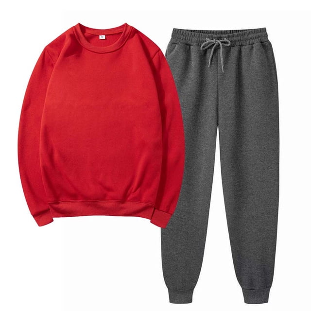 Georges Costumes à Manches Longues pour Femmes Ensemble de Sport Décontracté à Col Rond Uni