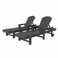thumbnail image 5 of WestinTrends Adirondack Poly Reclining Chaise Lounge With Arms & Wheels (Set Of 2), Gray, 5 of 9