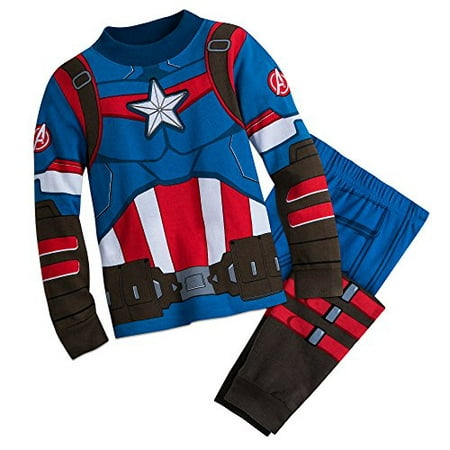 Marvel Captain America Costume PJ PALS for Boys Size 2