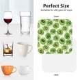 thumbnail image 6 of Honeii Green Kiwi print Leather Coaster Set of 4, ideal for safeguarding your furniture from drinks spills and effortless cleanup-Square, 6 of 6