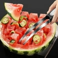 thumbnail image 4 of XYRSRUW Watermelon Slicing Tool, Stainless Steel Watermelon Cutter with Solid Handle, Fruit Divider for Easy Serving, Portable Watermelon Knife for Summer Picnics(Black), 4 of 8