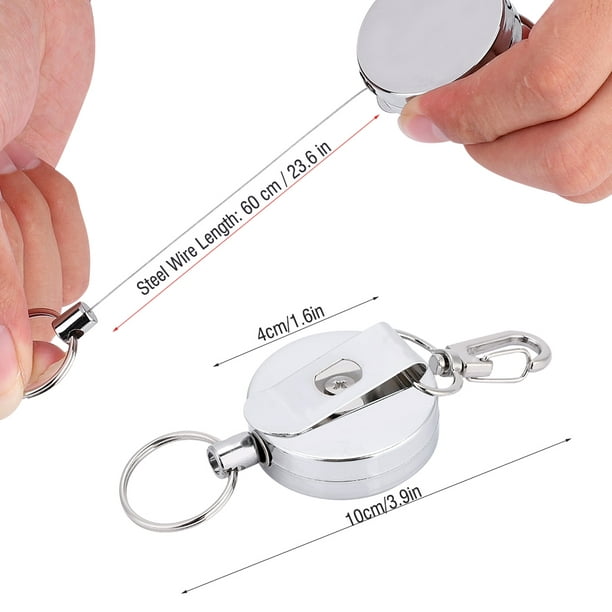 Cergrey 4cm Telescopic Steel Wire Keychain Anti-theft Anti-lost