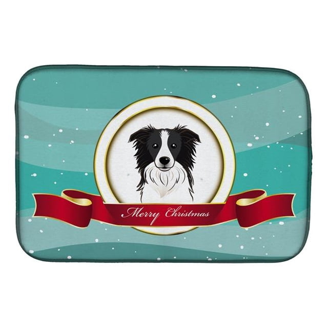 Carolines Treasures BB1551DDM Border Collie Merry Christmas Dish Drying Mat