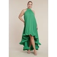 thumbnail image 3 of ELOQUII Women's Plus Size High Low Dramatic Ruffle Detail Dress, 3 of 5