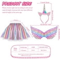 thumbnail image 3 of Unicorn Costume Kids Tutu Skirt for Girls with Unicorn Wings Headband Unicorn Dress for Birthday Outfit Christmas New Year Cosplay, 3 of 7