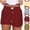 Wine, variant on PUMISAS Summer Pants For Women Mid Waist Elastic And Adjustable Waistband Comfortable Shorts Casual Loose Print Plaid Sweatpants