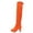 Orange, variant on DeHolifer Women Boots Round Toe Drawstring Pointed High Heel Over the Knee Boots