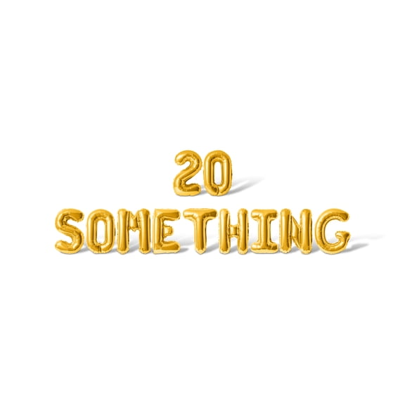 Letter Balloons - 20 SOMETHING 16" Inch Alphabet Letters Foil Mylar Balloon Birthday Party Banner (Gold)