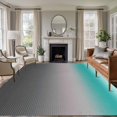 thumbnail image 3 of Turquoise Grey Ombre Area Rug 5x7 FT, Non Slip Bedroom Throw Carpet, Teal Modern Geometric Striped Abstract Art Washable Soft Floor Carpet Non-Shedding Rug for Dining Room Bedside Classroom Desk, 3 of 9