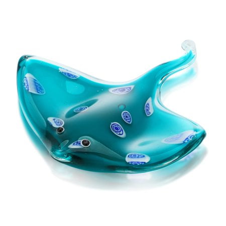 Qf Glass Ray Fish Handmade Crystal Manta Ray Sting Ray Glass Stingray Cute Sea Animal Figurine Art Home Decor