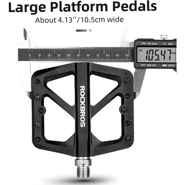 Rockbros Aluminum Flat Pedals For MTB Road Bike - Sealed Bearings, Cr-Mo Spindle, 9/16