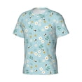 thumbnail image 5 of Vsdgher Bee Flower Print Men's Dry Fit Mesh Athletic Shirts Moisture Wicking Tennis T-Shirt Tops, 5 of 9