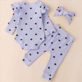 thumbnail image 4 of CAUYDY Newborn Girl Clothes Set Toddler Girls Long Sleeved Romper Preemie Fall Winter Bodysuit Infant Picture Outfit 3M 6M 9M 1T 2T Sizes 0-3 Months,Light Purple, 4 of 6