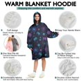 thumbnail image 5 of Wearable Oversized Blanket,Neon Controllers Games Icons Black Pattern Wearable Blanket Hoodie for Adults,Cozy Hooded Blankets with Super Pockets,Super Warm Fuzzy Pullover for Women & Men, 5 of 6
