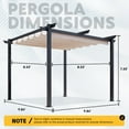 thumbnail image 5 of MELLCOM Retractable Pergola 10x10 ft , Outdoor Shelter with Magnetic Attachment, Thick Waterproof and UV-Resistant Fabric for Patio Garden Deck, Beige, 5 of 9