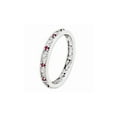 thumbnail image 4 of 1/5 Carat (Ctw) Lab Created Ruby Band Stackable Ring in Sterling Silver for Women, 4 of 6