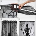 thumbnail image 3 of 2PCS Halloween Skull Door Curtains, Black Lace Spider Web Bats Doorway Curtains for Halloween Party Haunted House Decoration, 40 x 84 Inches, 3 of 7