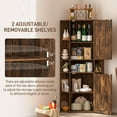 thumbnail image 4 of VEANERWOOD Farmhouse 55" Tall Corner Cabinet, 10-Cubby Corner Storage Cabinet with Adjustable Shelves & 2 Doors for Bathroom,Living Room,Kitchen, 4 of 8