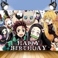thumbnail image 3 of Demon Slayer Theme Birthday Flag Background Banner Children's Party Decoration supplies Photography Photo Prop ,70.8x43.3inch., 3 of 5