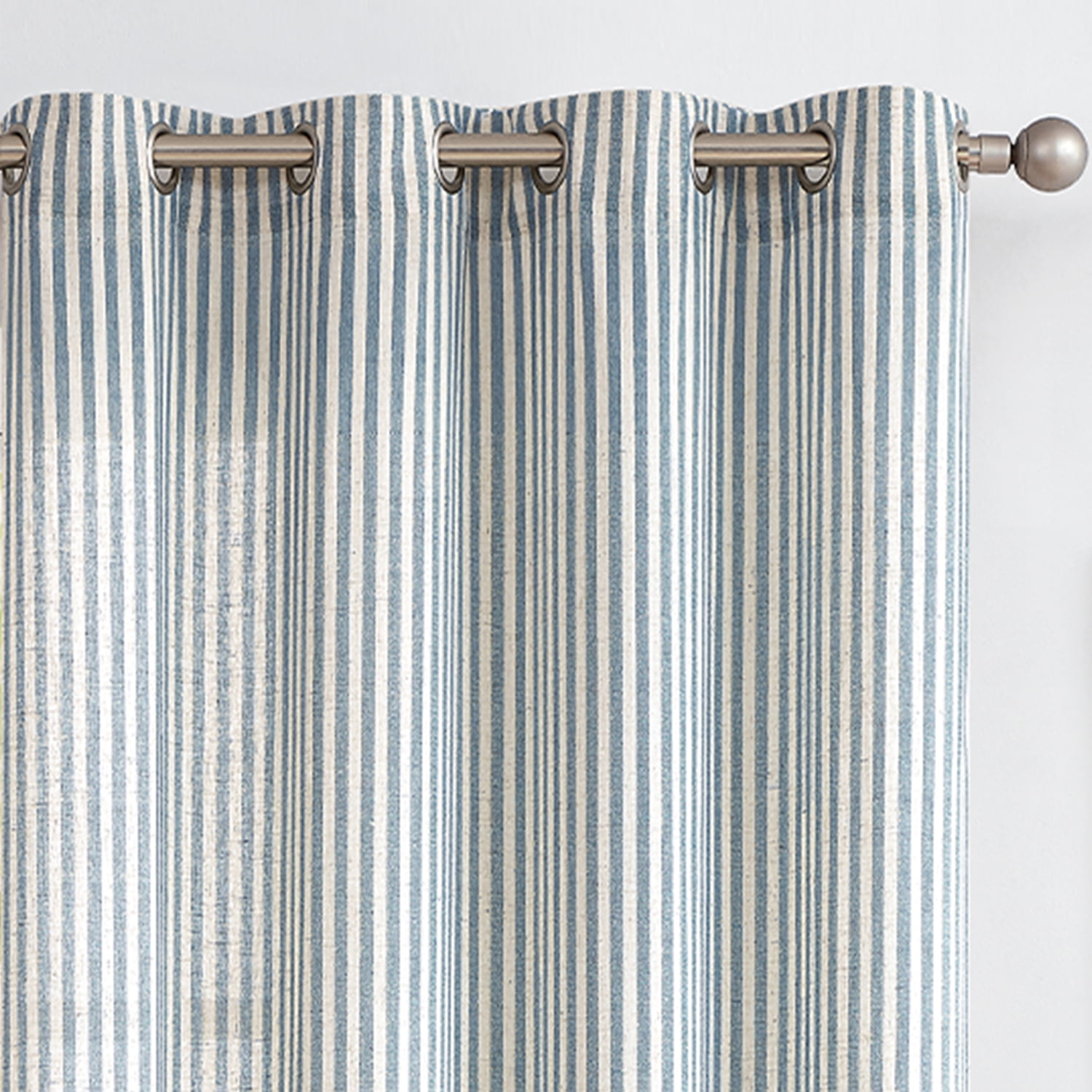 Curtainking Linen Striped Curtains 84 inch Farmhouse Light Filtering