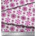 thumbnail image 3 of Soimoi Satin Silk Fabric Snow Flakes Floral Fabric Prints By Yard 42 Inch Wide, 3 of 3