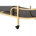 thumbnail image 6 of Baxton Studio Leighton Contemporary Glam and Luxe Gold Metal and Tempered Glass 2-Tier Wine Cart, 6 of 6