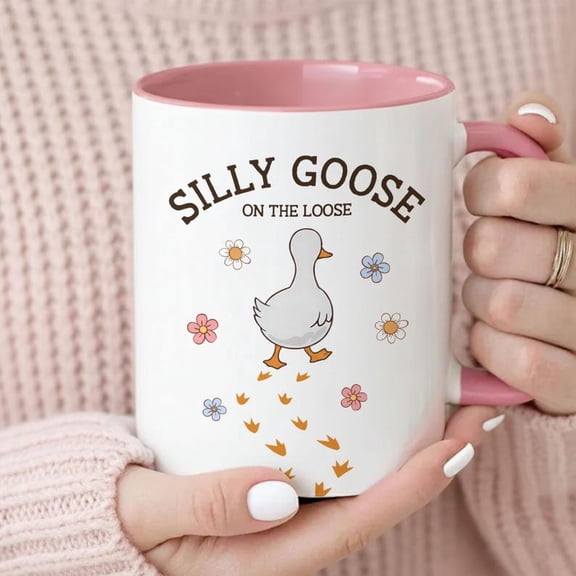 Silly Goose on the Loose Mug 11oz , Funny Cute Quote Gift Perfect for Birthda, H1olida, Colleague, Friend, Bridal Party