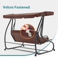 thumbnail image 6 of MCombo 3 Seat Outdoor Patio Swing Chair with Adjustable Canopy, Weather Resistant Steel Frame, 6 of 9
