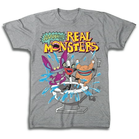Aaahh!!! Real Monsters Toilet Group Shot Graphic T-Shirt | L
