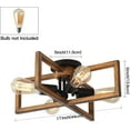 thumbnail image 4 of Retro Wood & Metal Semi Flush Mount Ceiling Light (4 Count), 4 of 5