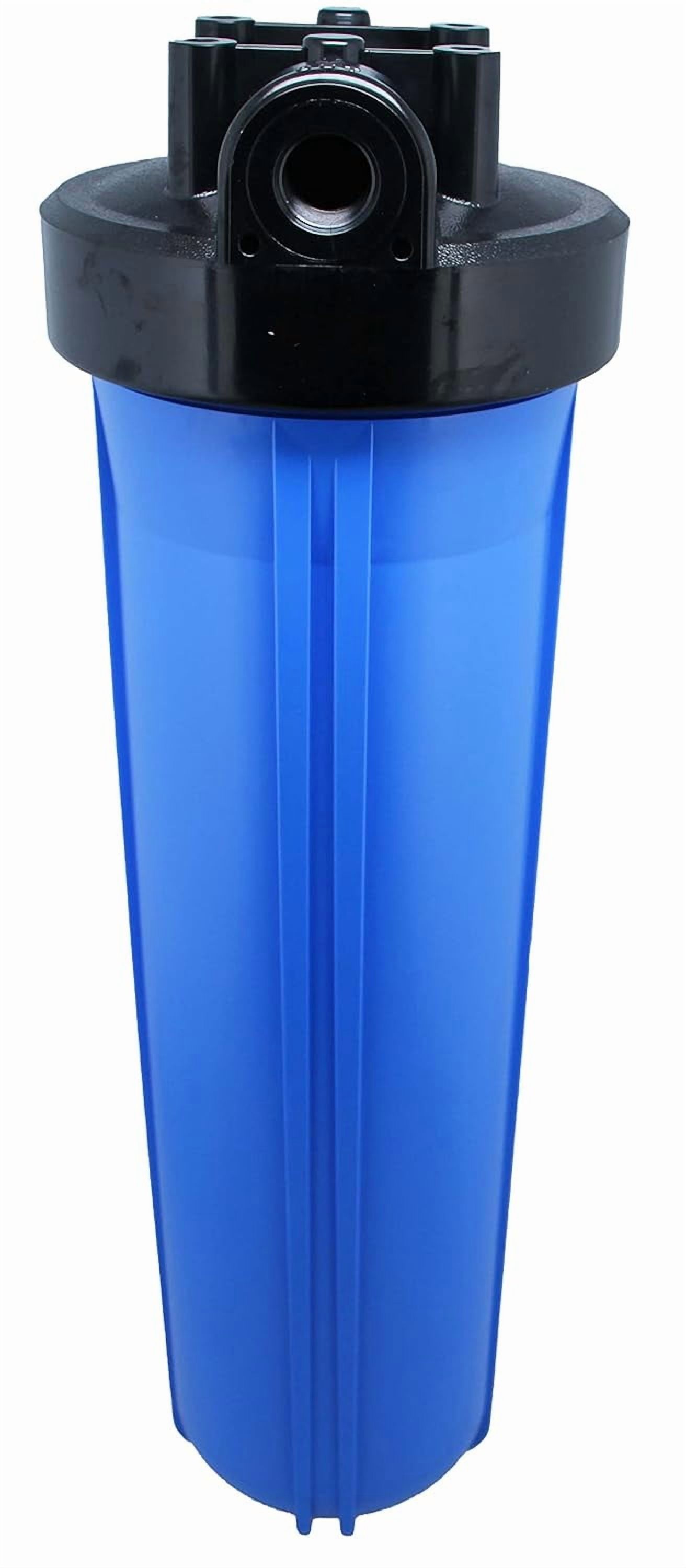 20" Neo-Pure Black/Blue Filter Housing | Blue Sump with Black Cap | No Pressure Relief or Standard Cap | 1 Inch NPT Connection | Durable High-Capacity Water Filtration Housing