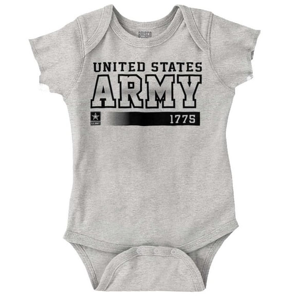 United States Army 1775 Star Logo Romper Boys or Girls Infant Baby Brisco Brands 12M