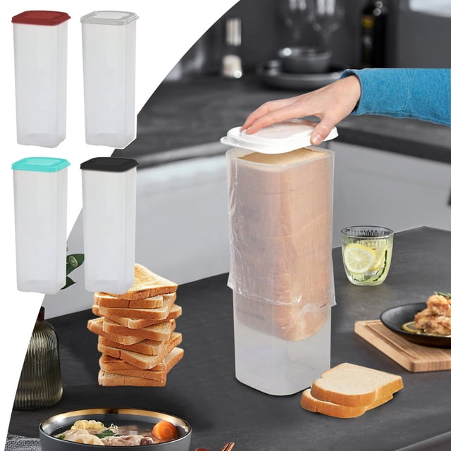 Clear Bread Storage Containers, Plastic Loaf Cake Organizer, Food-Grade Plastic, Non-Slip Base, Airtight Seal, Modern Kitchen Design, Home Baker, Store Loaf Breads, Clear View, Fresh Bread Sopatenor