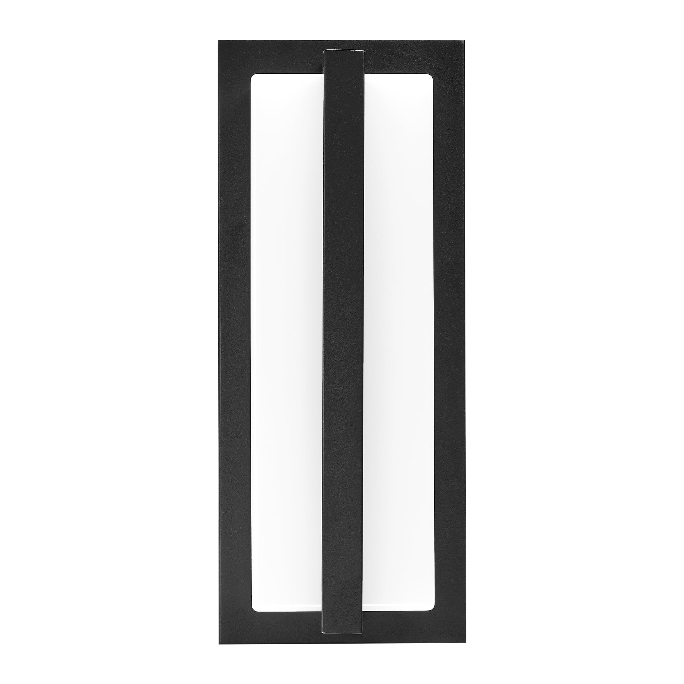 Maxxima LED Outdoor Wall Light, Black w/ Vertical Bar & Frosted Lens, Modern Porch Light, 1000 Lumens, 5 CCT 2700K-5000K