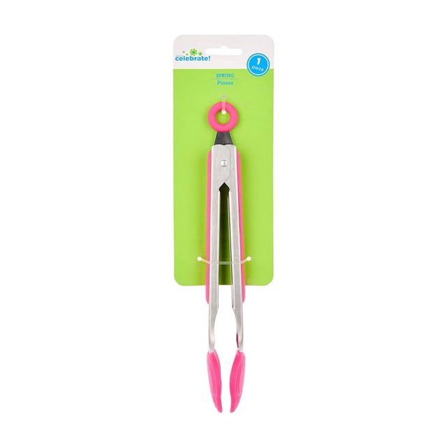 Pinzas Way to Celebrate Spring de Metal con Silicona para Alimentos