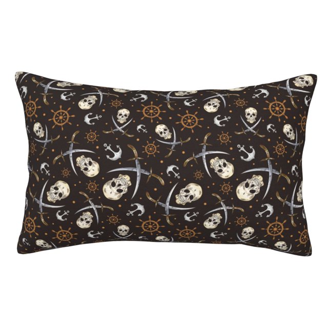 Balery Pirate Skulls Funda de Cojín Estampada, Regalos para Mujeres, Regalos de Amor para Ella, Regalos para Novia o Esposa, Funda de Almohada-14"x20"