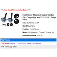 thumbnail image 2 of Front Upper Alignment Caster Camber Kit - Compatible with 1978 - 1981 Dodge D400 1979 1980, 2 of 3