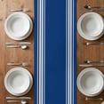 thumbnail image 4 of Blue Striped Table Runner 120 Inches Long, Farmhouse Blue White Stripes Cotton Linen Table Runners Dresser Scarves, Decorative Fabric Tabletop Scarf Furniture Cover for Home Dinner Party 13"x120", 4 of 8