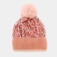 thumbnail image 4 of Riforla Women Sequin Hat Warm Solid Knit Hat Removable Hairball Wool Hat Bomber Hats PK1 M, 4 of 4