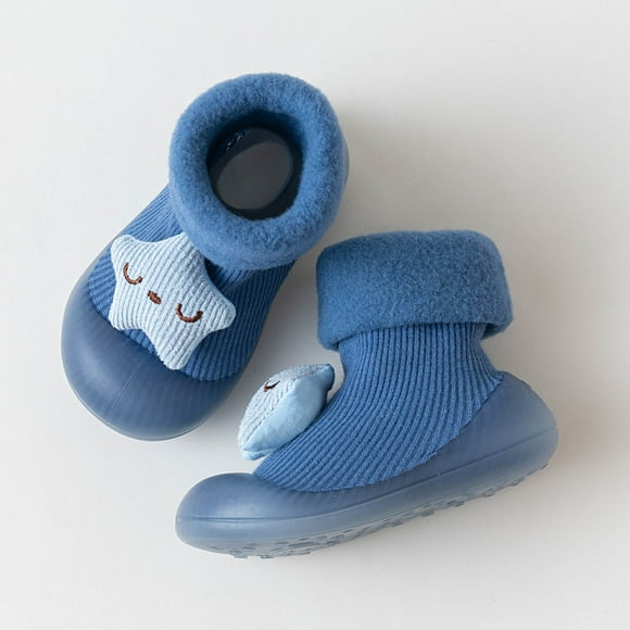 NOKIO Children Anti-Sli𝗉 Shoes Baby Cotton Non-Skid Floor Socks with Rubber Sole Cartoon Indoor Socks for Kids Boys Girls 𝖲afety Grip Design
