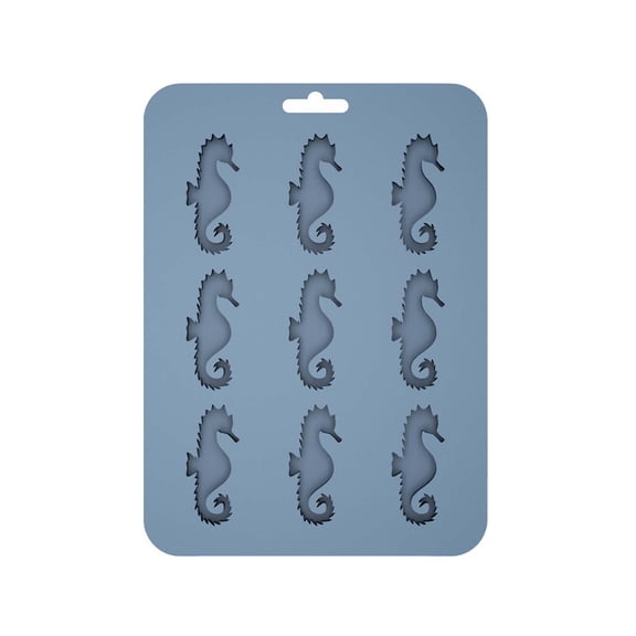 Eqslft Seahorse Silicone Mold, 9-Cavity Ocean Themed Mold for Chocolate, Candy, Soap, Resin, and Baking, Nautical DIY Craft Mold